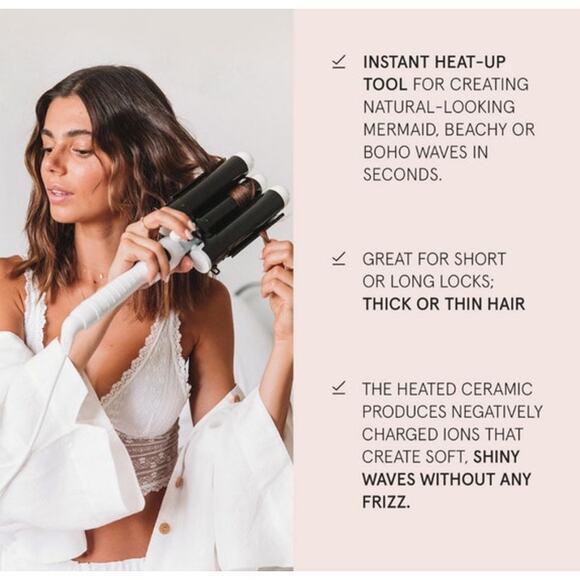 Bondi Boost 3 XL Triple Wave Wand for Beach Boho Waves - Picture 3 of 8